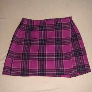 Pink Plaid Skirt